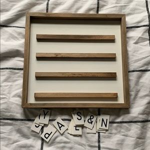 wooden letter sign
